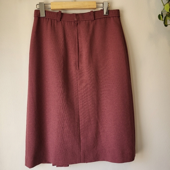 Vintage unbranded dusty rose A-line front pleated skirt Size 6 - Picture 2 of 10